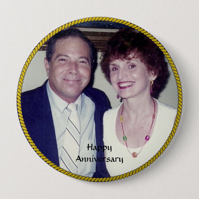 Anniversary Photo Template 10 Cm Round Badge (Front)