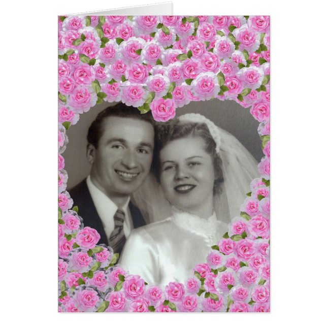 Anniversary pink rose heart (Front)