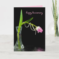 Anniversary Pink Tulips and Pearls