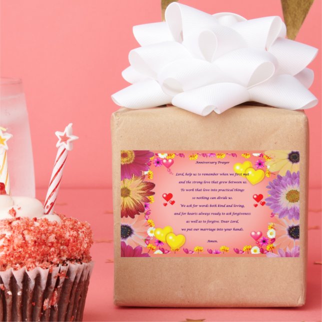 Anniversary prayer rectangular sticker (Party)