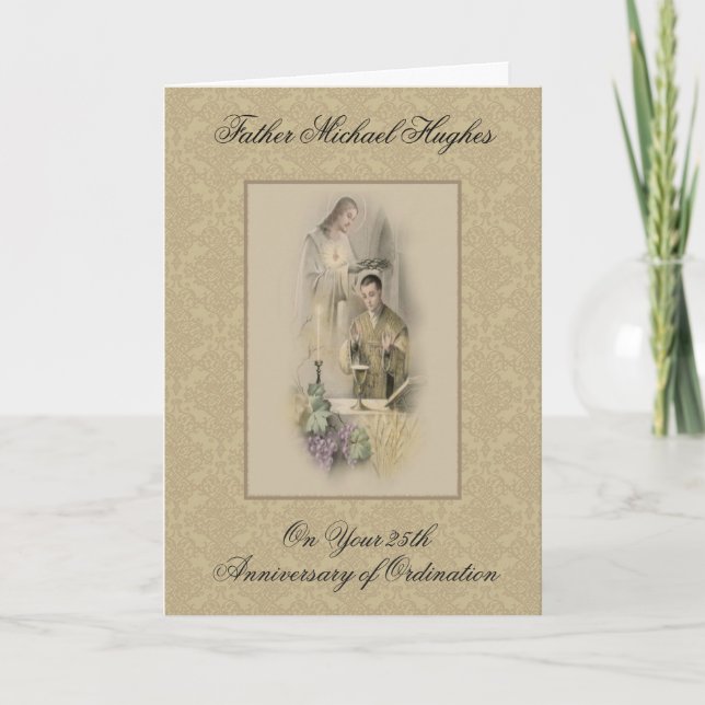 ANNIVERSARY PRIEST ORDINATION JESUS CROWNING CARD (Front)
