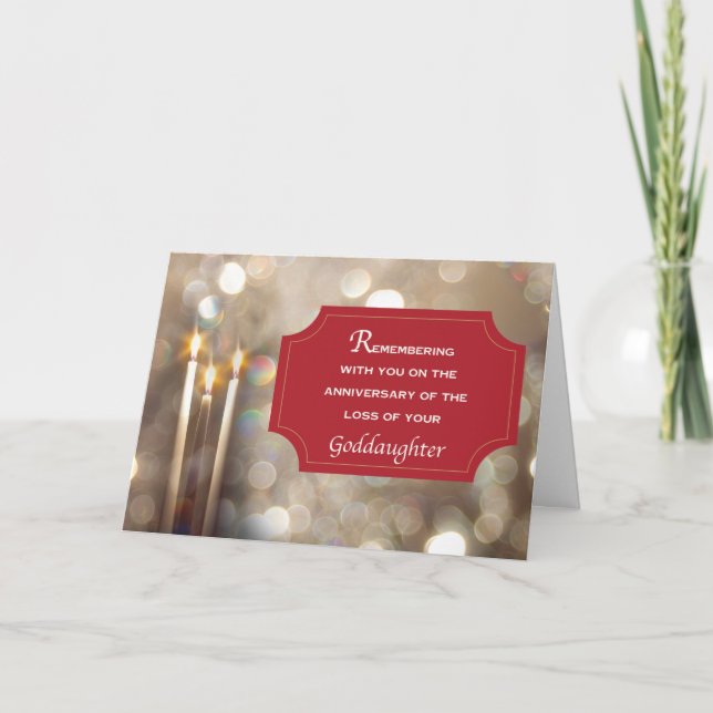 Anniversary Remembrance  Goddaughter at Christmas Card (Front)