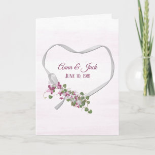 Anniversary Ribbon Heart with Names Card
