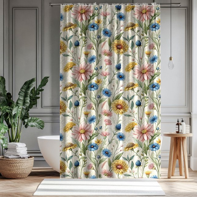 Anniversary Shower Curtain Soft Floral Surprise (Anniversary Shower Curtain Soft Floral Surprise)