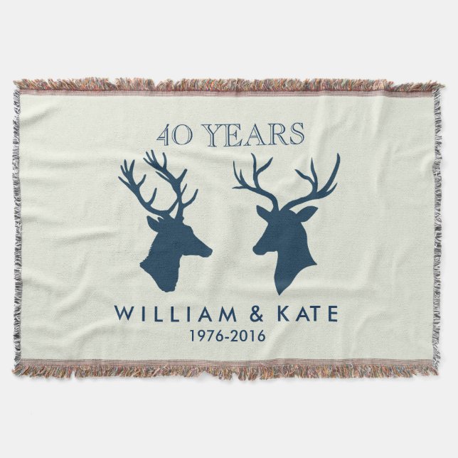 ANNIVERSARY STAG & DEER THROW BLANKET (Front)