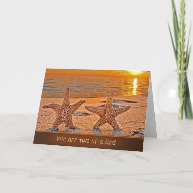 Anniversary Starfish on Sunset Beach Card (Front)