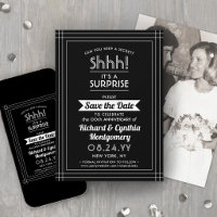 Anniversary Surprise Party Black and White 1 Photo