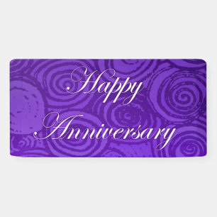 Anniversary Swirls Purple Banner