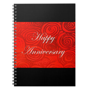 Anniversary Swirls Red Notebook
