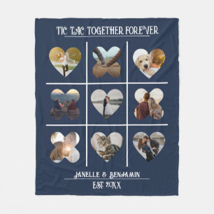 Anniversary Tic Tac Together Photo Template Fleece Blanket