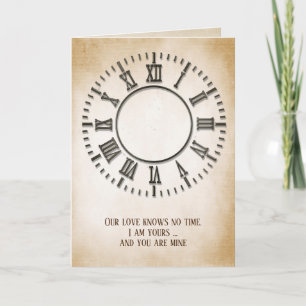 Anniversary Timeless Clock on Sepia Card