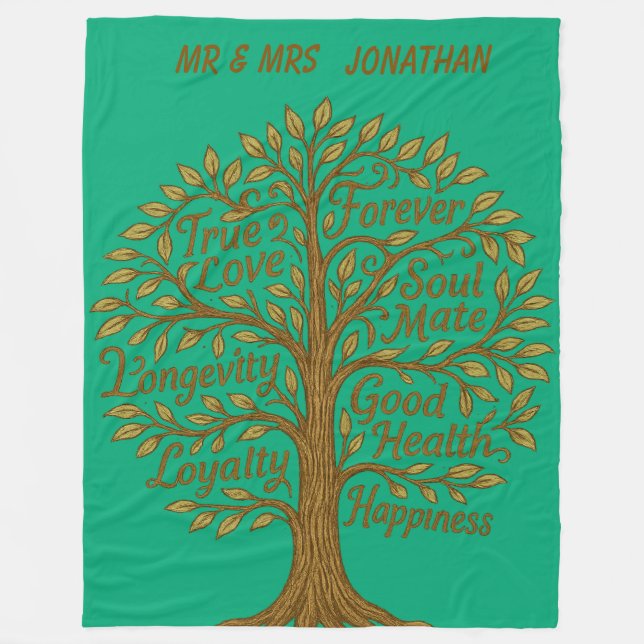 Anniversary Tree Fleece Blanket (Front)