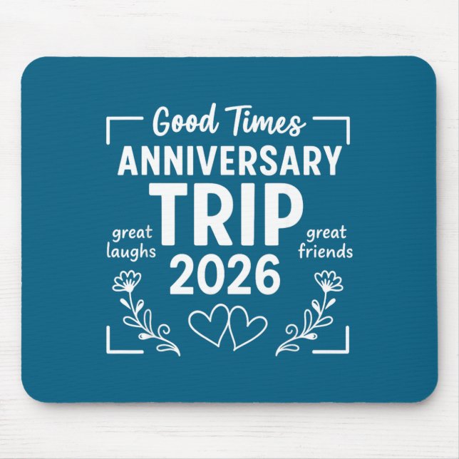 Anniversary Trip Couples Husband Wife Mouse Pad (Front)