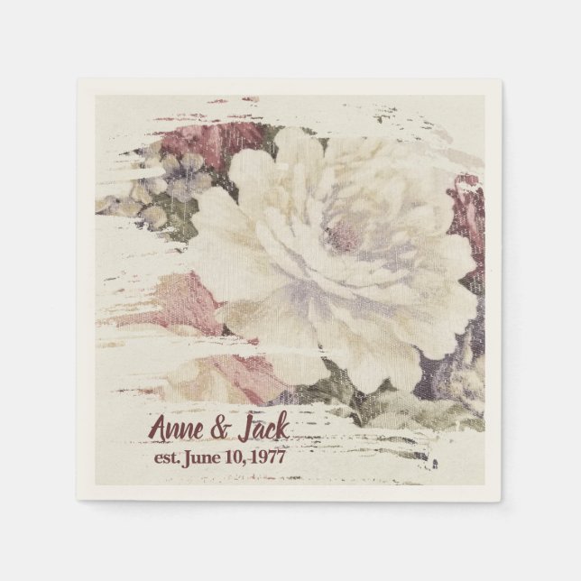 Anniversary Vintage Tapestry Rose  Napkin (Front)