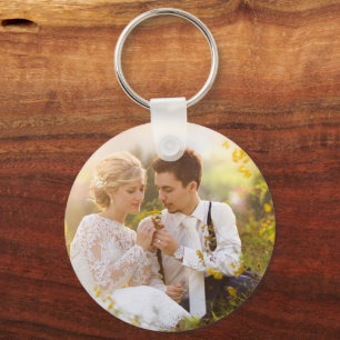 Anniversary wedding couple keepsake photo key ring