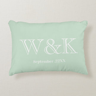 Anniversary wedding couple monogram initial accent decorative cushion