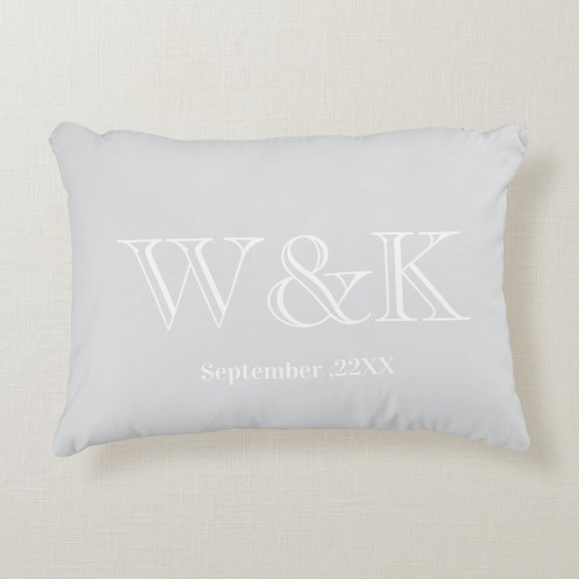 Anniversary wedding couple monogram initial accent decorative cushion (Front)