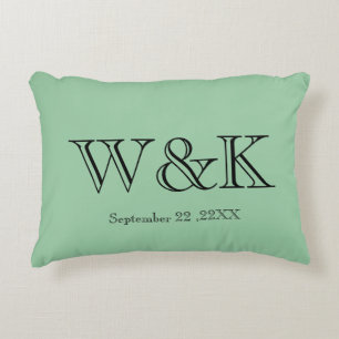 Anniversary wedding couple monogram initial accent decorative cushion