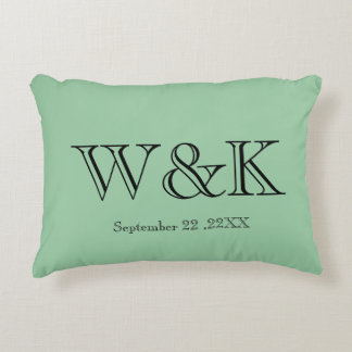 Anniversary wedding couple monogram initial accent decorative cushion