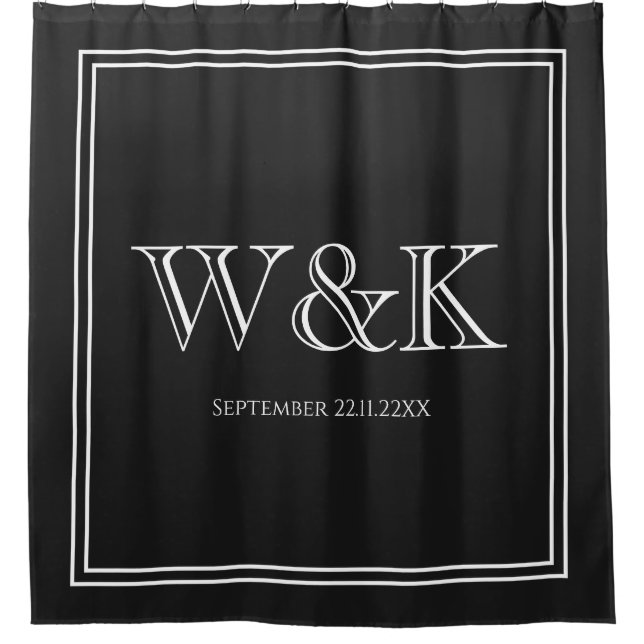 Anniversary wedding couple monogram initial  shower curtain (Front)