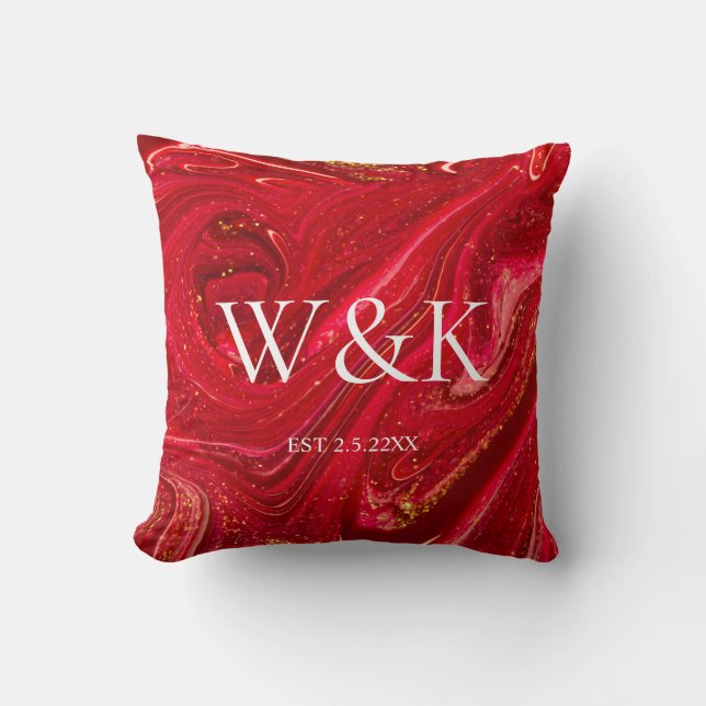 Anniversary wedding couple monogram initials cushion (Front)