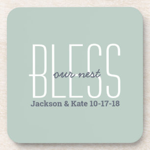 Anniversary Wedding Date Bless Our Nest Custom Coaster