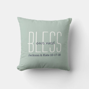 Anniversary Wedding Date Bless Our Nest Custom Cushion