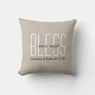 Anniversary Wedding Date Bless Our Nest Custom Cushion