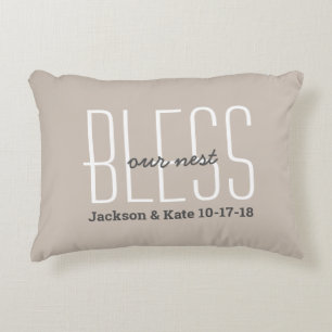 Anniversary Wedding Date Bless Our Nest Custom Decorative Cushion