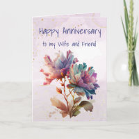 Anniversary Wife & Friend Graphic Art Flower 