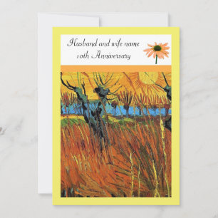 Anniversary. Willows at Sunset by van Gogh. Invitation