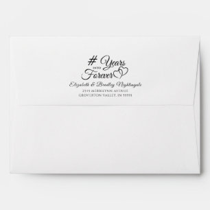 Anniversary # YEARS INTO FOREVER Return Address Envelope