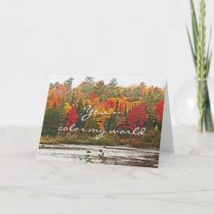 anniversary, "You Colour My World", autumn colour Card