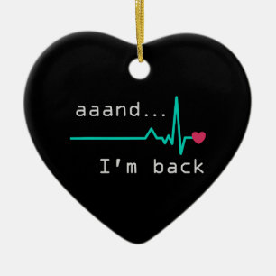 Annnd I'm back, Heart Attack Survivor Business Car Ceramic Tree Decoration