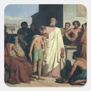 Annointing of David by Saul, 1842 Square Sticker