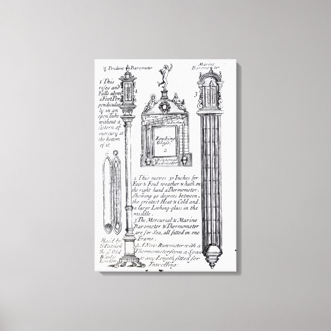 Annotated Illustration of Pendent, Diagonal Canvas Print (Front)