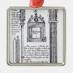 Annotated Illustration of Pendent, Diagonal Metal Tree Decoration