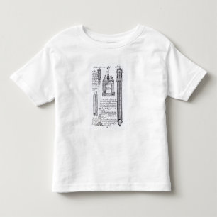 Annotated Illustration of Pendent, Diagonal Toddler T-Shirt