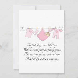Announcement card for new born baby