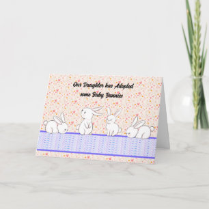 Announcement Card of Adoption of Baby Bunnies