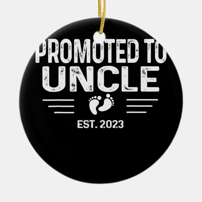 Announcement of pregnancy Promoted to Uncle Est Ceramic Tree Decoration (Front)