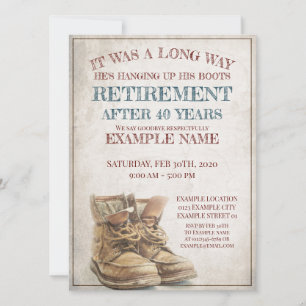 Announcement of retirement with old boots