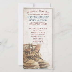 Announcement of retirement with old boots