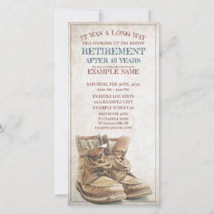 Announcement of retirement with old boots