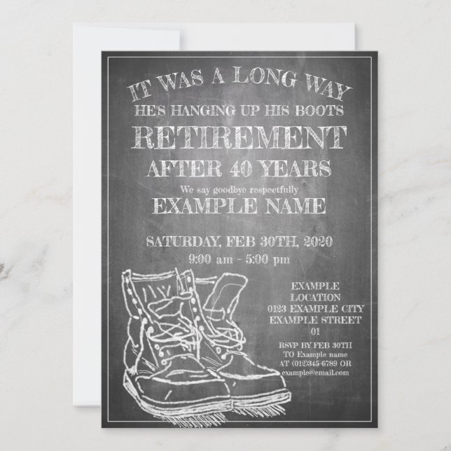 Announcement of retirement with old boots V3.0 (Front)