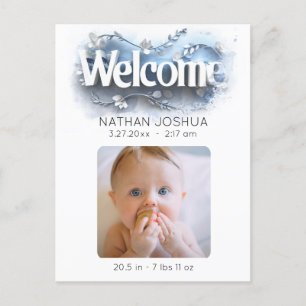*~*  Announcement Photo AP79 Baby Newborn Birth Postcard