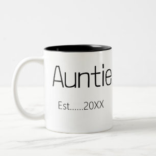 Announcement Trendy Auntie Established Personal Two-Tone Coffee Mug