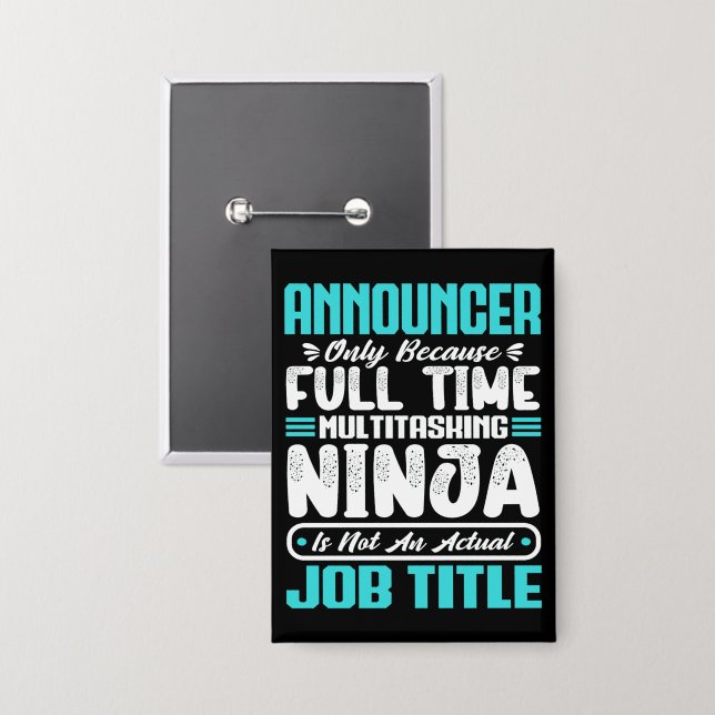 Announcer Job Title Profession Skills Funny Worker (Front/Back)