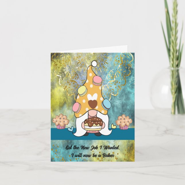 Announcing a New Job as a Baker Card (Front)