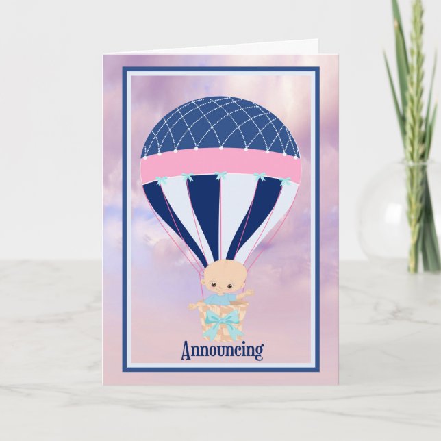 Announcing Birth of New Baby Boy Card (Front)